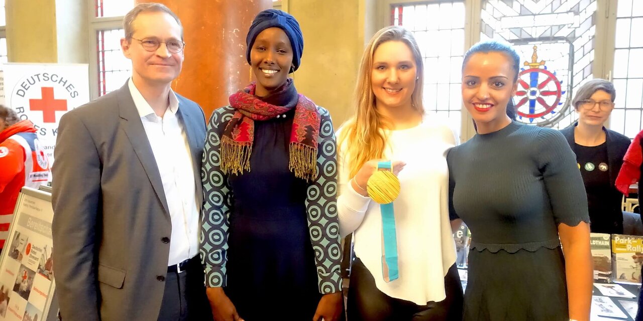 With Berlin mayor Michael Müller, State Secretary  Sawsan Chebli